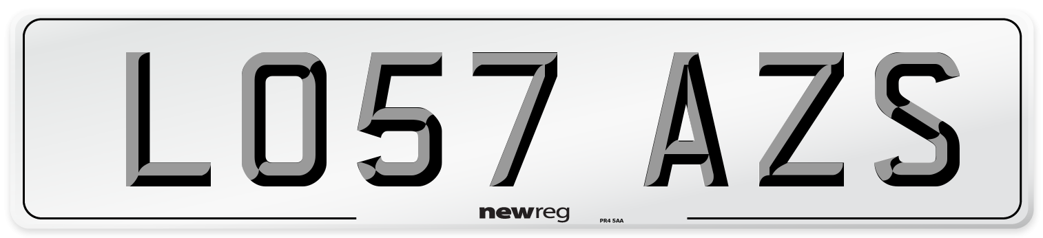 LO57 AZS Number Plate from New Reg
